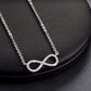 Infinity Pendant Silver Plated Necklace with Full Crystal - Surpriceme.com