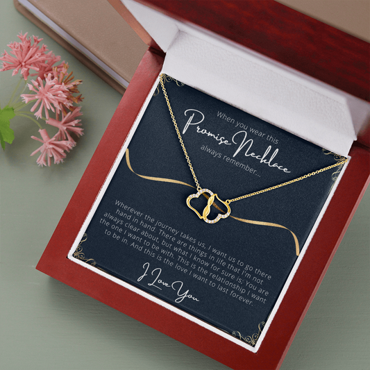 PROMISE NECKLACE - Luxury 10K Solid Gold Necklace with 18 Cut Diamonds