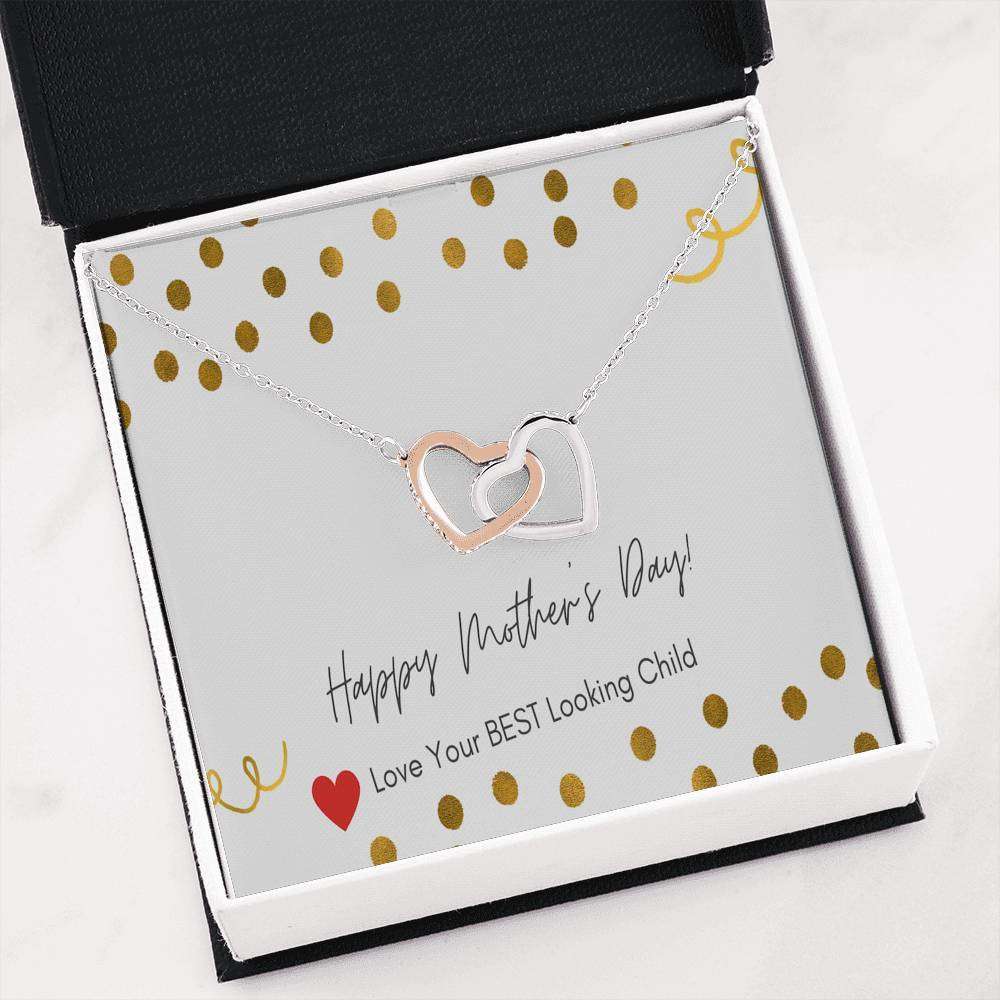 Luxury Interlocking Hearts Necklace with Custom Designed Card - Surpriceme.com