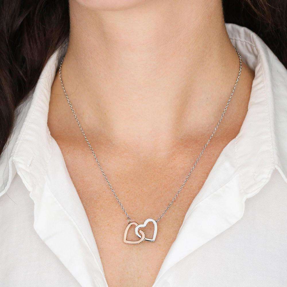 Luxury Interlocking Hearts Necklace with Custom Designed Card - Surpriceme.com