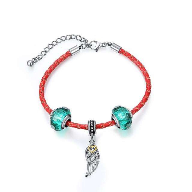 Luxury Leather Bracelet with Heart, Flower or Feather - Surpriceme.com