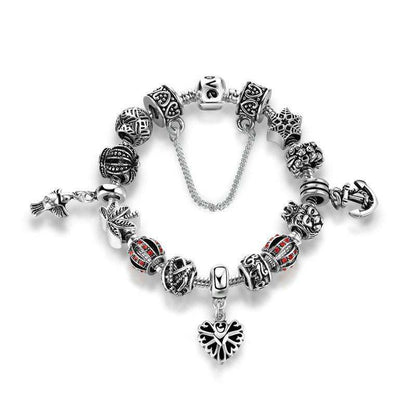Luxury Silver Charm Bracelet Set - Buy 1 FREE 1 - Surpriceme.com