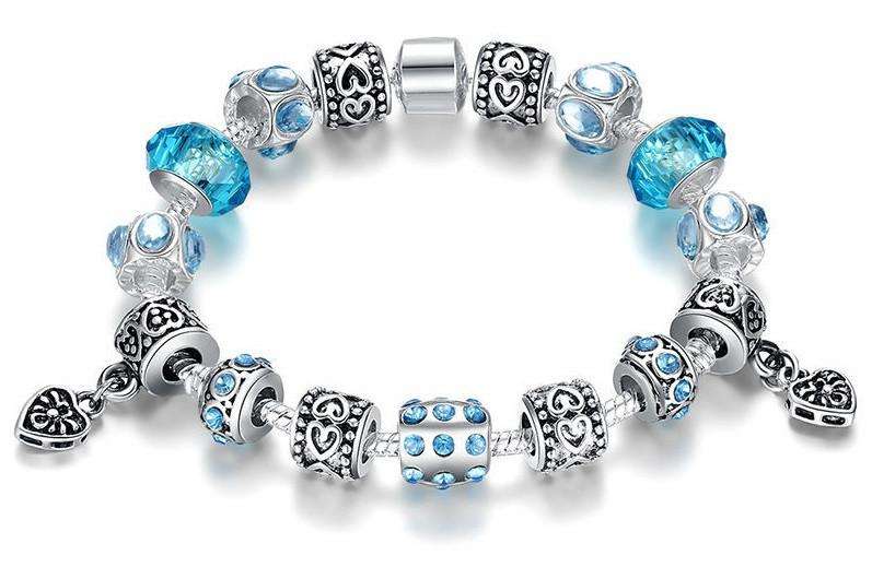 Silver Crystal Charm Bracelet - Surpriceme.com