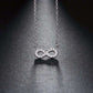 Silver Plated Necklace Infinity Pendant with Clear Crystal Pavé - Surpriceme.com